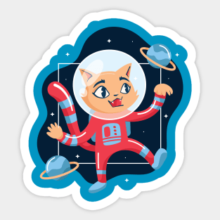 Astronaut Kitten Sticker